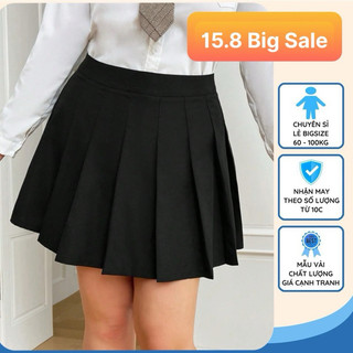 [HÀNG SẴN THỦ ĐỨC- HOẢ TỐC HCM] chân váy bigsize nữ BIG SIZE THIẾT KẾ 60-100KG] Chân váy tennis bigsize có quần trong