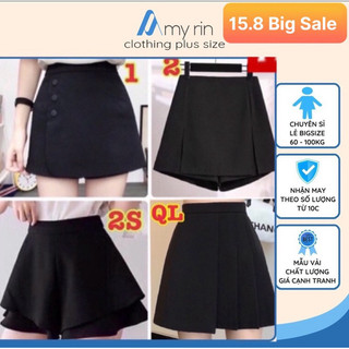 [HÀNG SẴN THỦ ĐỨC -HOẢ TỐC HCM] quần giả váy bigsize 60-100kg lưng thun vải Tuyết mưa//chân váy bigsize nữ