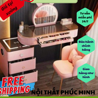 Bàn trang điểm, bàn phấn thông minh có tai thỏ có loa sạc hiện đại cao cấp đủ bộ gương và ghế