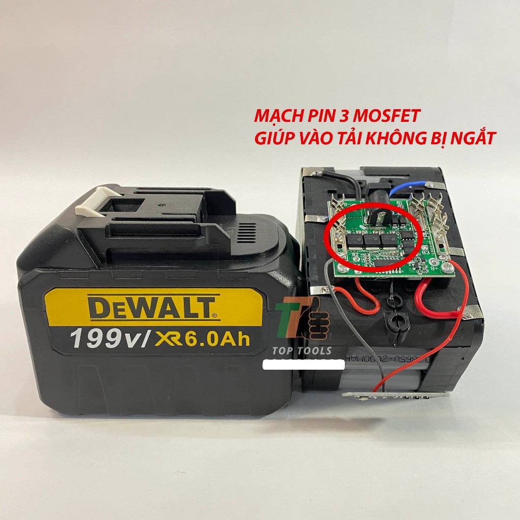 Pin Máy Khoan Dewalt 15CeII 199V, PIN BOSHUN 15CELL, mạch Pin 3 Mosfet, Chân Pin Thông Dụng