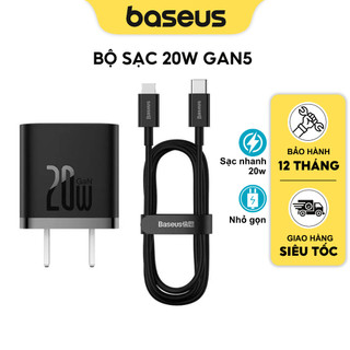 Bộ Sạc Nhanh 20W Baseus GaN 5 Fast Charger 1 cổng sạc Cho 11 12 13 14