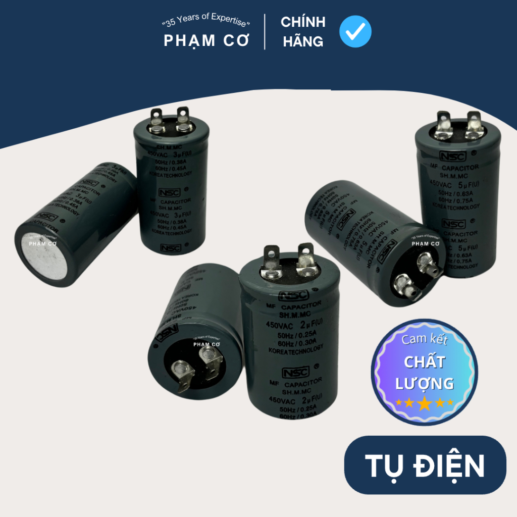 Tụ Điện Tụ Quạt Tụ Tròn Tụ Dầu Tụ NSC Dung Lượng 2uF 3uF 5uF
