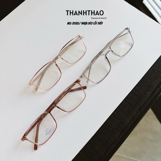 Gọng Kính Cận Nữ Vuông THANHTHAO EYEWEAR Nhựa Dẻo Cốt Thép Chống Ánh Sáng Xanh V8188