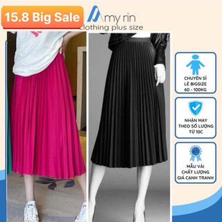 [THỦ ĐỨC- HOẢ TỐC HCM] chân váy bigsize nữ BIG SIZE THIẾT KẾ 60-100KG]chân váy xếp ly bigsize ly 60-100kg dài 75cm ủi