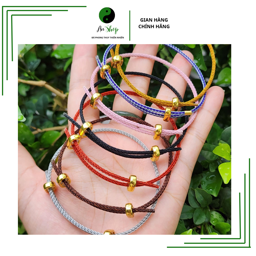 Dây Cáp lõi thép 2 ly khóa free size nhiều màu dùng để mix cùng ngũ điếu, hồ ly, lu thống, cỏ 4 lá đeo vòng tay
