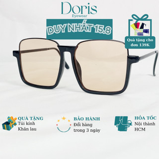 Kính râm nữ mắt vuông chống tia uv400 thời trang cao cấp màu đen doriseyewear
