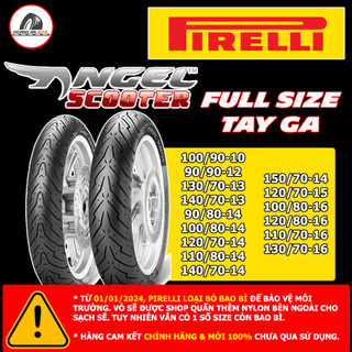 Vỏ lốp xe Pirelli Angel Scooter cho TAY GA: SH125 150, NVX, ADV, PCX, VARIO, AIRBLADE..., vỏ ko ruột - giá 1 cái