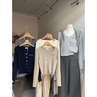 Xteen- Áo cardigan len viền bèo