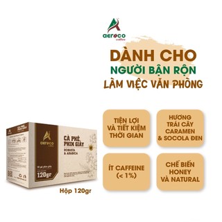 Hộp 10 túi phin giấy*12g_Cà phê phin giấy AEROCO COFFEE nguyên chất 100%, rang mộc, hậu vị chua thanh