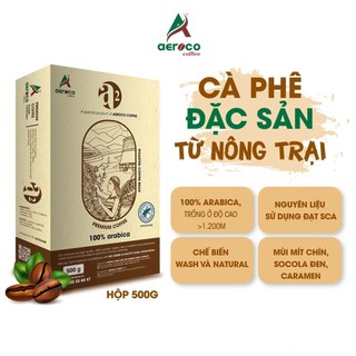 Mã Video -20%_Hộp 500g Cà phê đặc sản hạt rang A2 AEROCO COFFEE nguyên chất 100%, vị đắng chua, cafe pha máy và phin