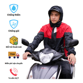 Áo mưa bộ toàn thân 2 lớp chống thấm dành cho cả nam và nữ (Mẫu mới 2024)