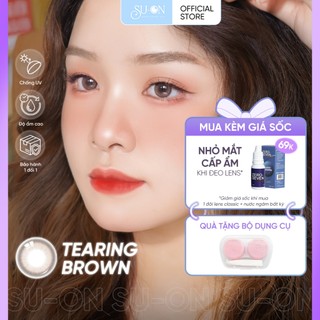 Lens xám/nâu tự nhiên TEARING BROWN/GRAY chính hãng LENSME | 6 tháng | Kính áp tròng cận SUONLENS