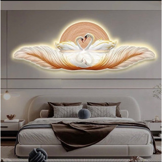 MẪU MỚI Decor Led Tráng Gương Lông Vũ có điều khiển từ xa treo phòng ngủ/ phòng khách/ bếp/ quà tặng