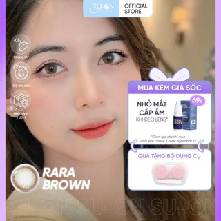 Lens cận nâu tự nhiên RARA BROWN, kính áp tròng Hàn Quốc chính hãng Olens 14mm, nâu caramel siêu êm 6 tháng