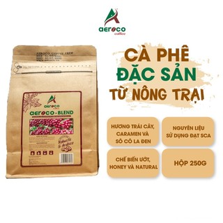 Combo 3 gói Cà phê phin BLEND AEROCO COFFEE nguyên chất 100%, cà phê rang mộc hậu vị ngọt thơm 250g