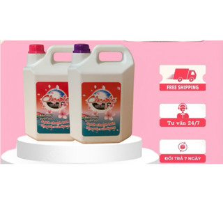 Nước giặt xả cao cấp Chicaphe can 5L hương nước hoa, siêu sạch, thơm, mềm vải