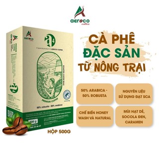 Cà phê đặc sản hạt rang A4 AEROCO COFFEE nguyên chất 100%, vị đắng chua, pha máy và pha phin hộp 500g