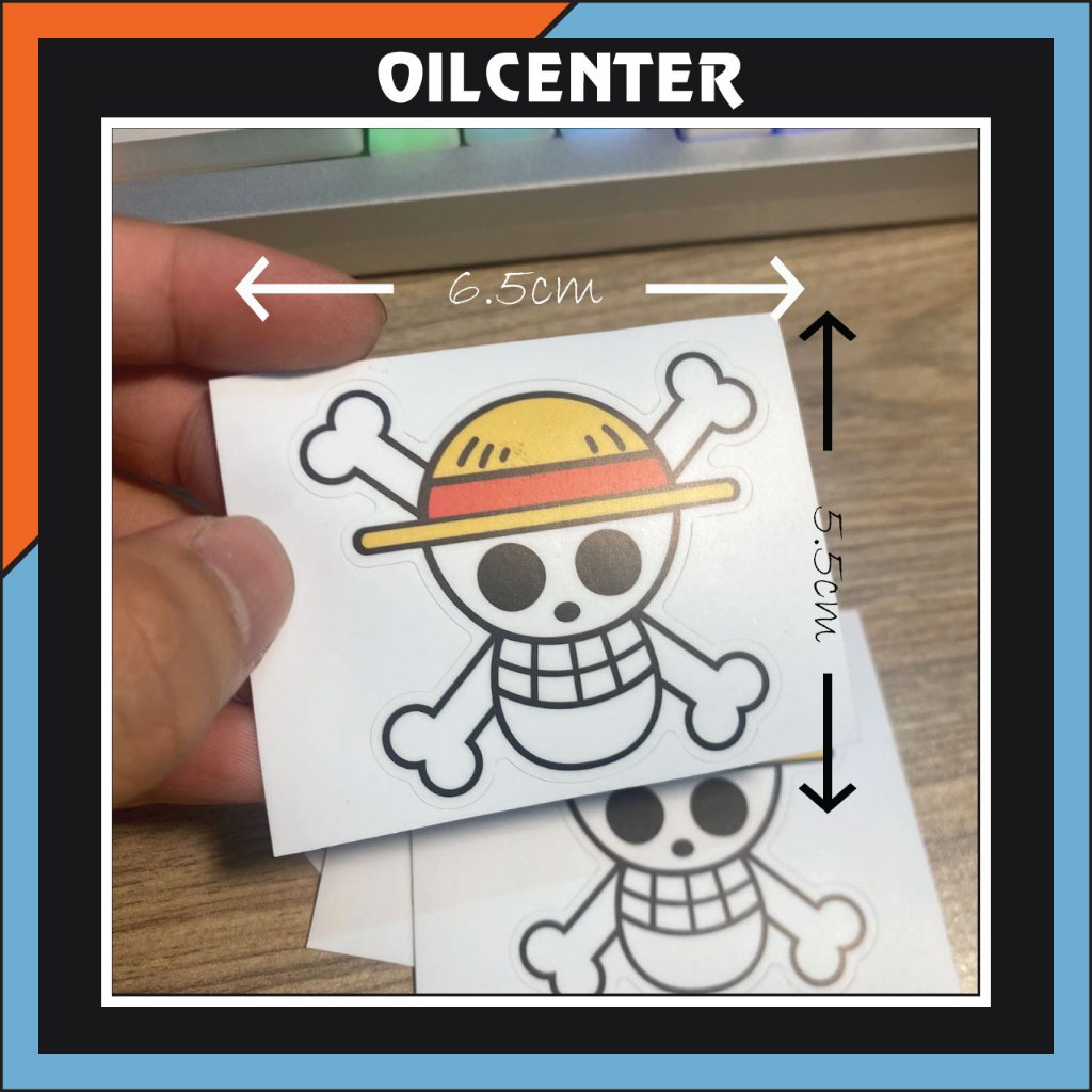 Tem One Piece, Tem Dán Xe Máy Laptop Điện Thoại Luffy - Chất Liệu chống tia cực tím & chống nước