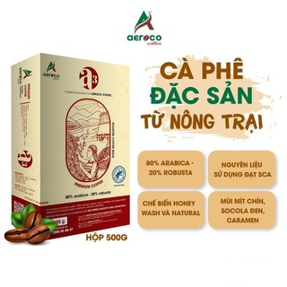 Mã Video -20%_Hộp 500g Cà phê đặc sản hạt rang A3 AEROCO COFFEE nguyên chất 100%, vị đắng chua,pha máy và pha phin