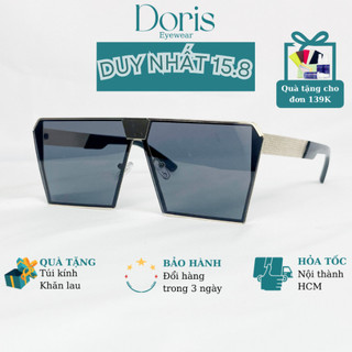 Mắt kính râm nam dáng vuông vàng đen hot trend doriseyewear