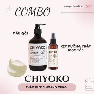 Combo dầu gội - xịt kích mọc tóc thảo dược Chiyoko chính hãng phục hồi và năng ngừa rụng tóc giảm gàu giảm ngứa