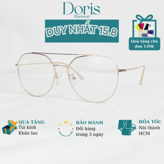 Gọng kính cận nam nữ tròn form to màu vàng hồng thời trang doriseyewear