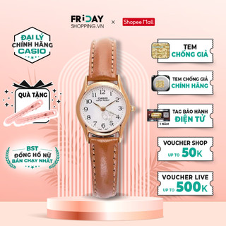 Đồng hồ casio nữ ltp-1094q-7b7rdf mặt tròn dây da chính hãng