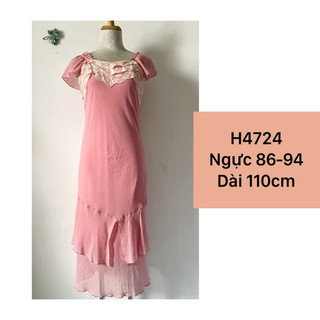 H4724 váy kiểu tiểu thư màu hồng 2hand/ đầm fairycore mori vintage