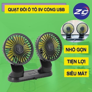   2 Loại  Quạt đôi quạt đơn mini usb 5V cao cấp xoay 360 độ cây quạt gió nhỏ cầm tay oto xe hơi,văn phòng,bàn học 