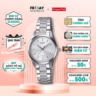 Đồng Hồ Casio Nữ LTP-1274D-7ADF Mặt Tròn Dây Kim Loại Chính Hãng