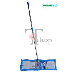 Cây Lau Nhà Công Nghiệp Gọng Inox Microfiber San Hô 60cm Homeinno Cán Rút Loại Bẻ Kích Thước 85-150cm (Có Sẵn Tấm Lau)