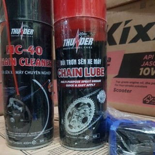 DƯỠNG XÍCH SÊN THUNDER CHAIN LUBE & CLEANER ( 3 món ) êm ái với dưỡng sên thunder