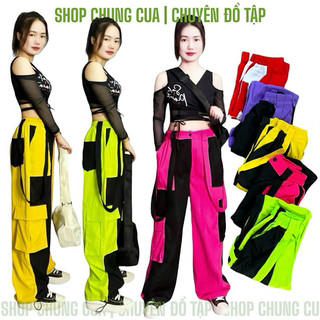 Quần jogger thể thao nữ, quần kaki túi hộp ống rộng đồ tập nhảy shuffle dance, dân vũ, aerobic, nhiều màu