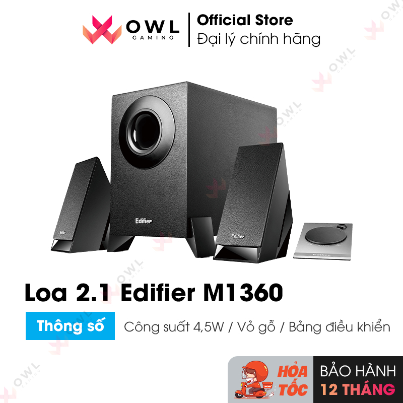 Loa vi tính 2.1 EDIFIER M1360 (Hàng chính hãng) - Có bảng điều khiên rời | Âm thanh sắc nét