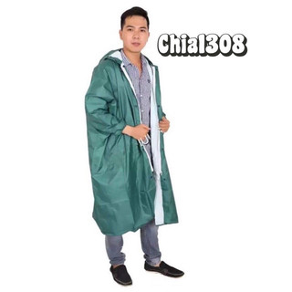 Áo Mưa Một Người Có Dây Kéo Răng To Chất Liệu Vải Dù Vẩy Cá Cao Cấp Không Thấm Nước