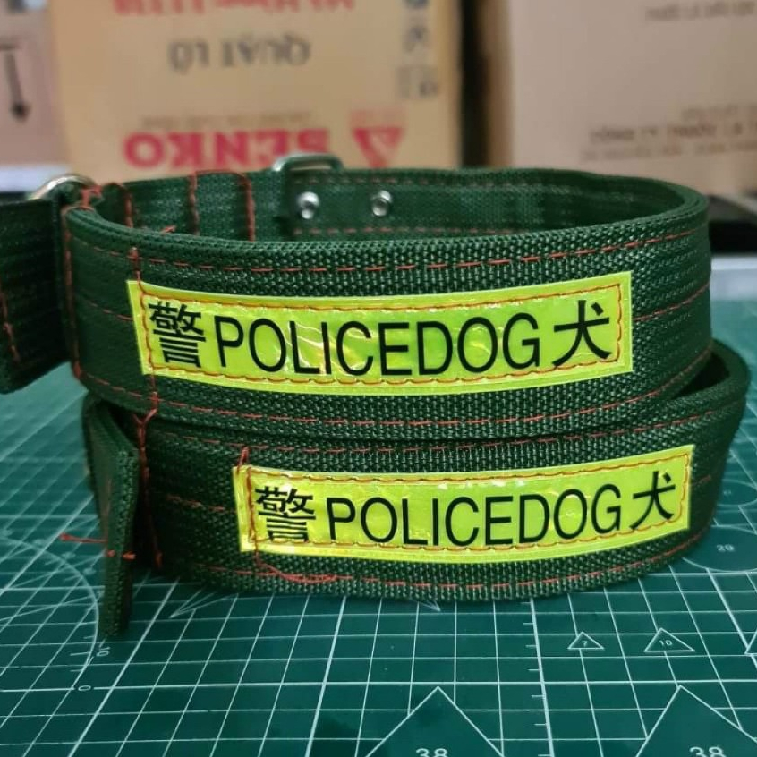 vòng cổ chó dù PoLice cao cấp hàng nước ngoài 4 size vòng cổ đai dù nghiệp vụ bền dày dặn chắc chắn