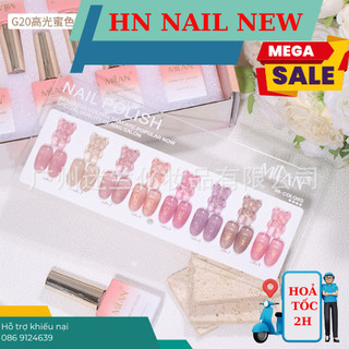 Set sơn gel thạch nhũ milan 8 chai 15ml , tặng bảng màu , gel làm móng hn nail new