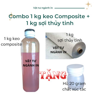 Combo 1 kg keo composite + 1 kg sợi thủy tinh, tặng kèm chất xúc tác