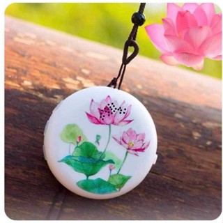  Máy Niệm Phật Đeo Cổ 57 Bài - Đài Pháp Thoại Hình Tròn Có Hoa Văn Bông Sen Phong Thủy 