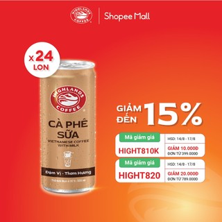 Thùng 24 Lon Cà Phê Sữa Đá Highlands Coffee 235ml