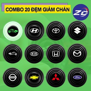 Đệm giảm chấn ô tô in logo hãng xe - Nút cao su giảm lực đóng cửa xe ô tô- Miếng dán chống xốc oto xe hơi