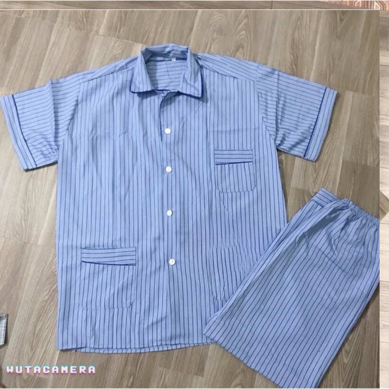 Bộ pijama nam trung niên-bộ ngủ ông già cộc tay, dài tay chất mềm mát