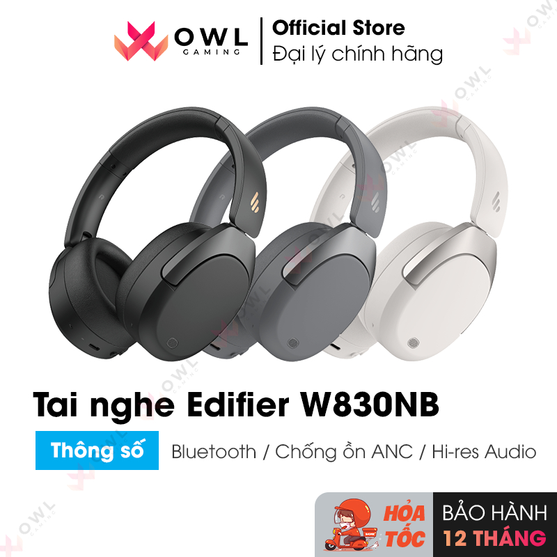Tai nghe Bluetooth EDIFIER W830NB (Hàng chính hãng) - Chống ồn chủ động ANC | Hi-Res Audio | Pin 96h