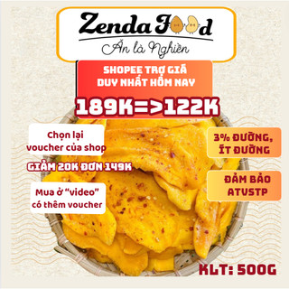 Xoài sấy dẻo zendafood, ăn vặt healthhy 500gram