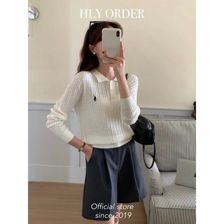 Áo len polo dài tay 3 cúc, logo ngựa thêu (od 7-10n)