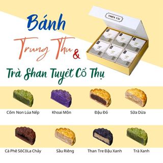 Hộp Bánh Trung Thu Và Trà Shan Tuyết Cổ Thụ Bộ Quà Tặng Chính Hãng Thiện Tài