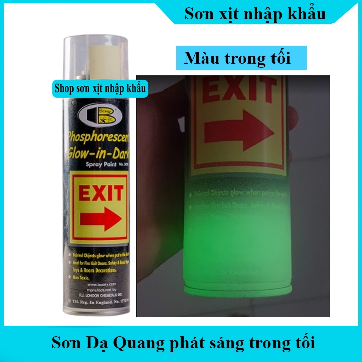 Hỏa tốc- Sơn dạ quang phosphorescent Bosny No.3000 – phát sáng trong bóng tối, nhập khẩu Thái Lan