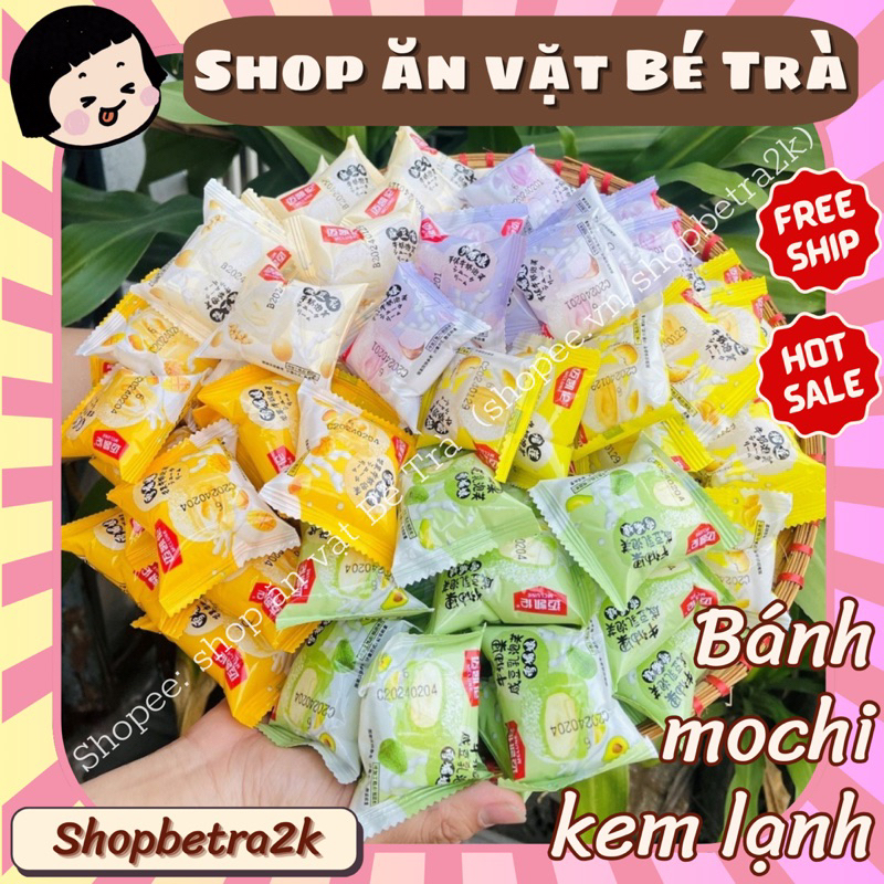 (13Vị) Bánh Mochi nhân kem sữa vị Sầu Riêng/ Khoai Môn/ Đậu Nành, Bánh Mochi Phủ Dừa, Bánh Mochi Đài Loan Kem Lạnh