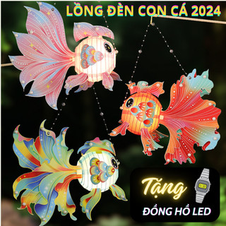 Lồng đèn con cá, đèn lồng trung thu 2024 - đèn lồng giấy hình cá chép