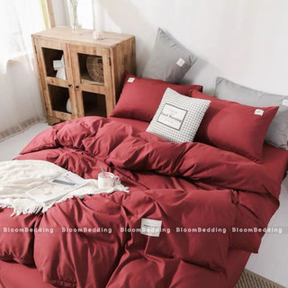 Bộ Chăn Ga Gối Cotton Tici Hoạt Tính - Màu Đỏ